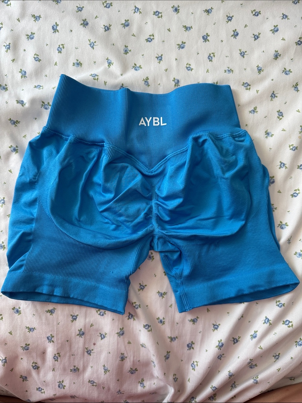 AYBL Women's Vibrant Blue High-Waist Scrunch Biker Shorts